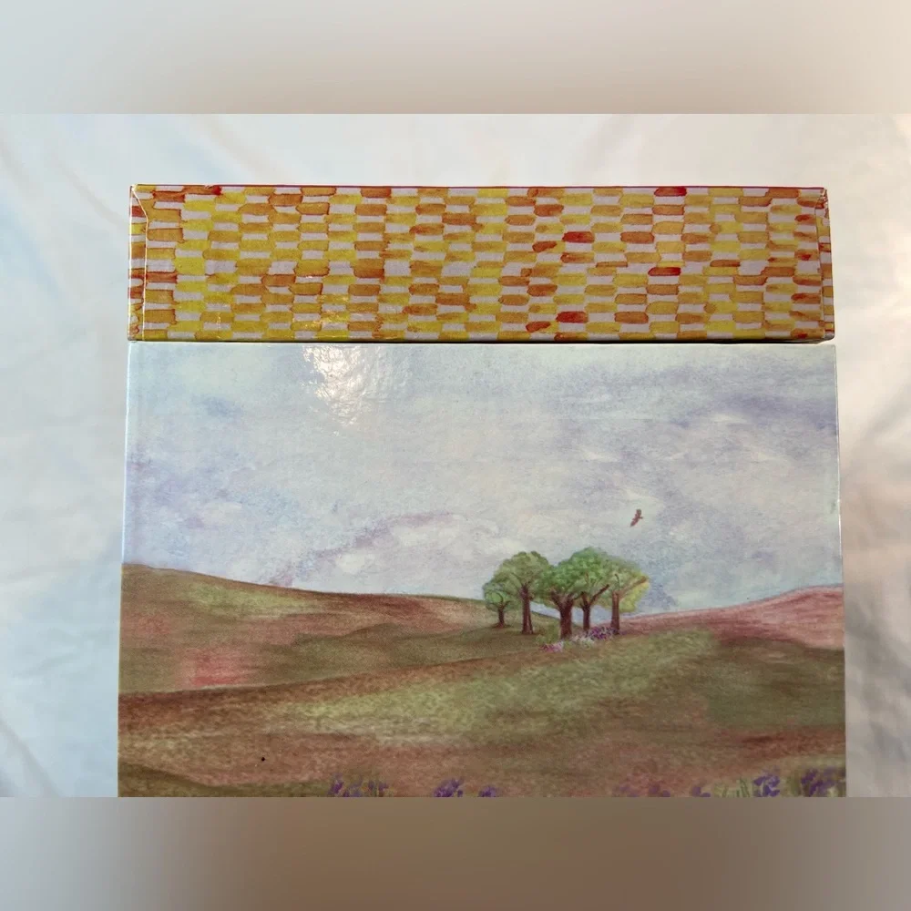 Wooden Painted Keepsake Box Horse Theme Mare and Foal Includes Mirror‎